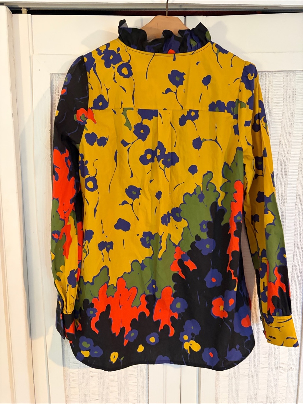 NWT J.Crew Collection Ratti Ruffle-Front Floral Button Front Blouse - Picture 6 of 7